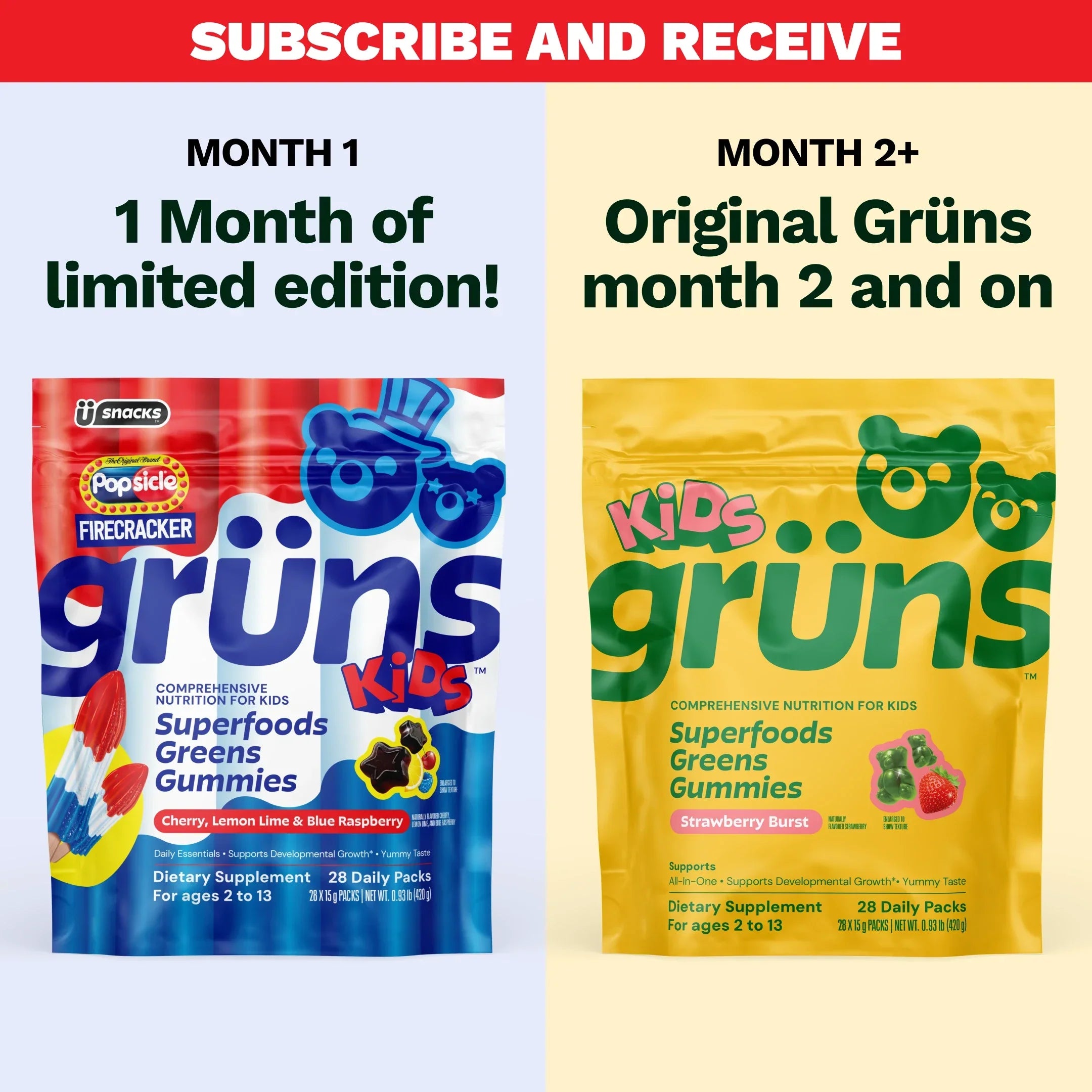 Popsicle® Firecracker Grüns Kids - Wellness Gummies That Make Sense